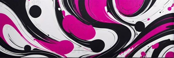 Minimalist illustration abstract geometric shapes with pink color accent suggesting fun and ease, AI generated