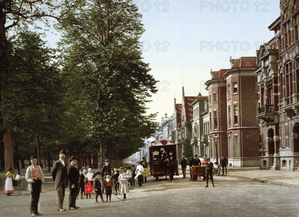 Maliebaan, railway station, Utrecht, Holland, c. 1895, Historic, digitally restored reproduction from a 19th century original, Record date not stated