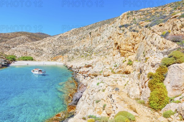 View of Livadaki bay, Folegandros Island, Cyclades Islands, Greece, Europe