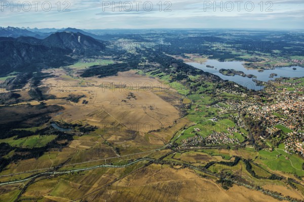 Aerial view, bird's eye view, Murnauer moss, Murnau, Upper Bavaria, Bavaria, Germany, Europe