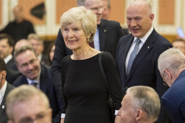 Friede Springer arriving for the award of honorary citizenship to Friede Springer at the Rotes Rathaus, Berlin, 26/02/2025