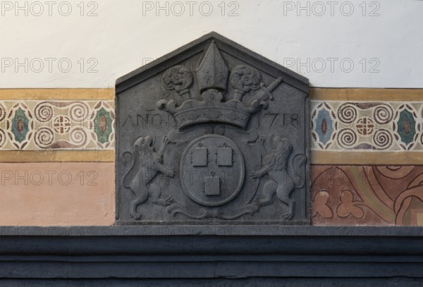 Coat of arms above the door to the south-east chapel/sacristy 1718, St., Sankt, Saint