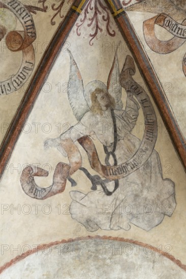 Medieval vault painting in the choir, St Matthew the Evangelist, Angel, St, Saint