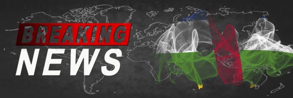 Central African Republic Breaking News, Smoke Flag Background