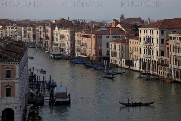Italy Venice Grand Canal -91 View from the roof of the Fondaco dei Tedeschi onto the canal left Fabbriche Vécchie right on the bank Palazzo Michiel dalle Colonne