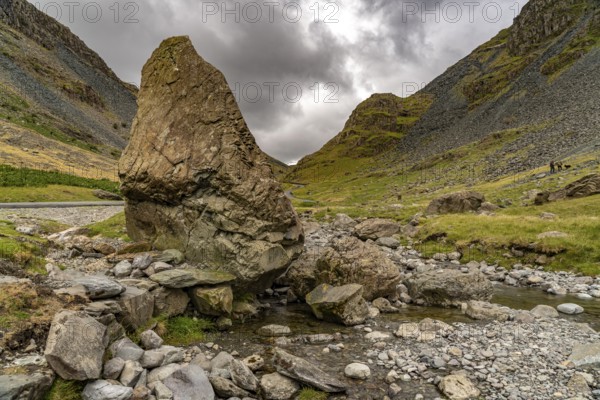 Rocks in the river at Honister Pass in the Lake District, England, Great Britain