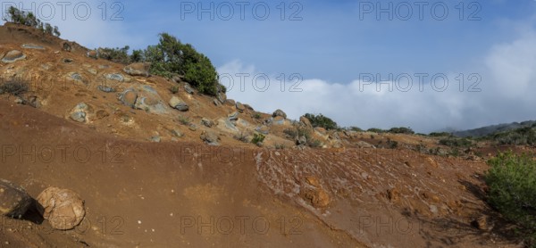 Colourful rocks, erosion, near Arguamul, La Gomera, Canary Islands, Spain, Europe