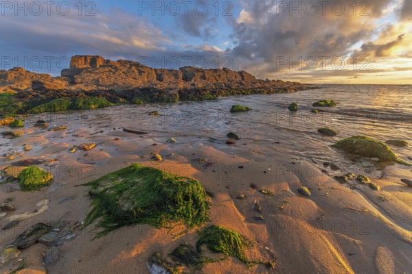 Atlantic Ocean beach at sunset. Les Sables d'Olonne, Vende, France, Europe