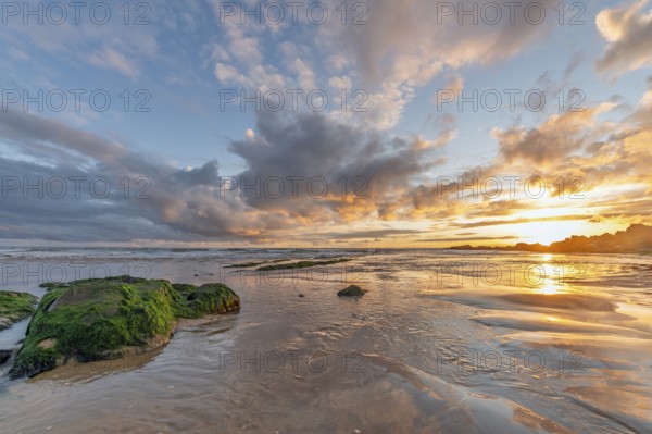 Atlantic Ocean beach at sunset. Les Sables d'Olonne, Vende, France, Europe