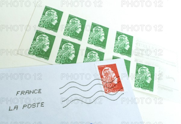 red and green stamps, French Post Office