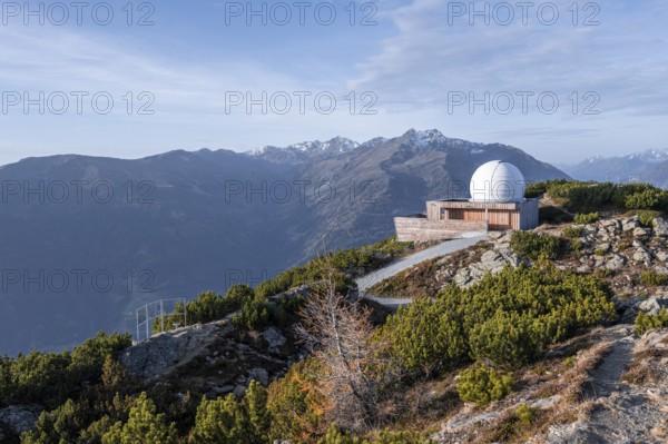 Venet Observatory, observatory on the Krahberg in the morning light, Ötztal Alps, Tyrol, Austria, Europe