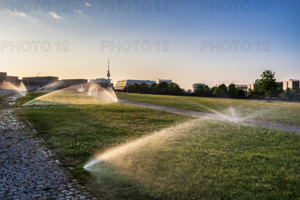 Irrigation in Spreebogenpark, Berlin, Germany, Europe