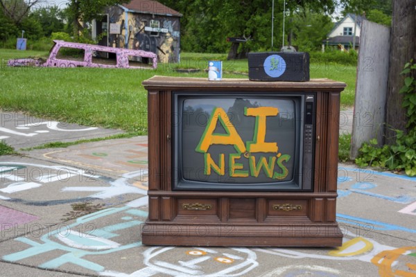 Detroit Michigan -- The Heidelberg Project, an outdoor public art project in a depressed neighborhood of Detroit created by artist Tyree Guyton. Guyton used old TV sets to make a statement about today's news options