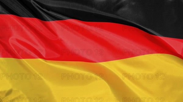 Close-up of a waving flag, national flag of Germany