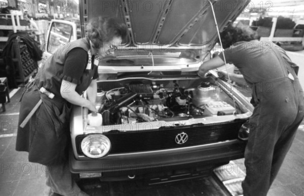 Production of the Golf at the VW plant on 10. 05. 1979 in Wolfsburg, Germany, Europe