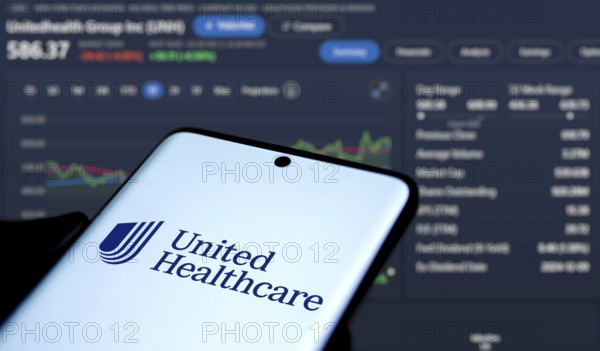 Dhaka, Bangladesh- 06 Dec 2024: UnitedHealthcare logo is displayed on smartphone. UnitedHealth Group Incorporated is an American multinational health insurance company.