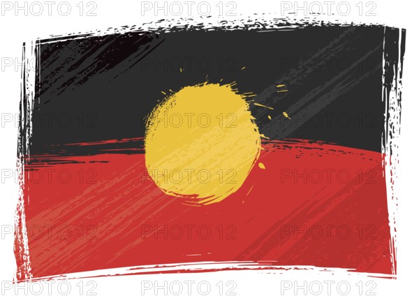 Australian Aborigines flag created in grunge style