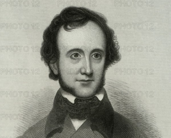 Portrait of Edgar Allan Poe, 1809 – 1849, American writer, digitally edited according to a photograph