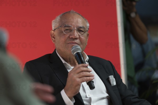FRANKFURT AM MAIN, Germany, October 21 2023: Felix Magath (*1953, German association football player and manager) on stage at the 75th Frankfurt Book Fair, Europe