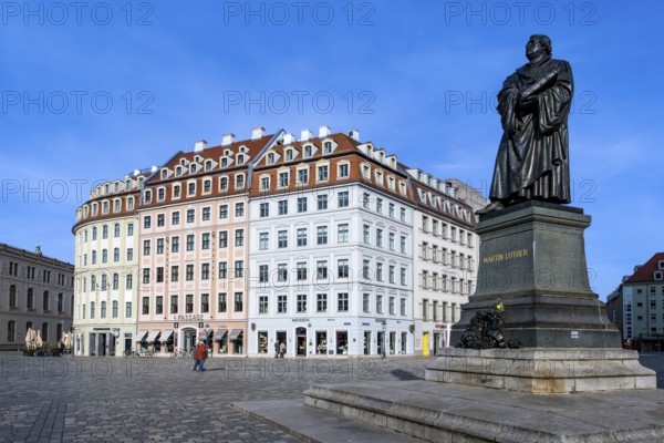 Martin Luther Monument on Neumarkt Square, Dresden, Free State of Saxony, Germany, Europe