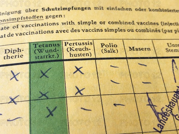 German international certificate of vaccination with missing records for measles and polio