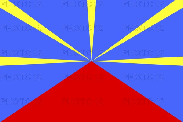 Flag of Reunion, Vector illustration