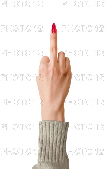 A woman's middle finger