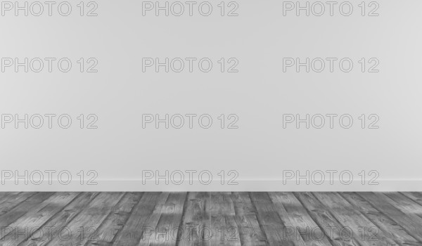 White room with grey wooden plank using as background, 3d rendering
