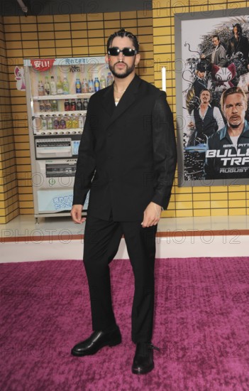 Bad Bunny at the Los Angeles premiere of 'Bullet Train' held at the Regency Village Theatre in Westwood, USA on August 1, 2022