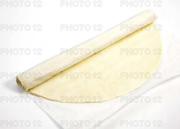 Puff pastry against white background