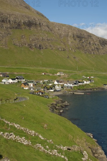 Bour, Sorvagsfjördur, Sorvagsfjordur, Vagar Island, Faroe Islands, Denmark, Europe
