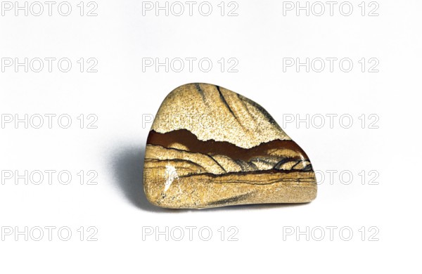 Landscape jasper stone against white background