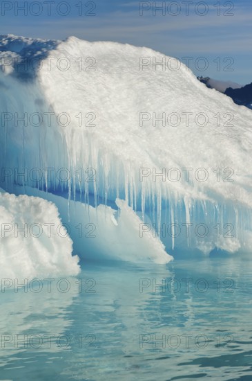 Icicle on iceberg, Weddell Sea, Antarctica