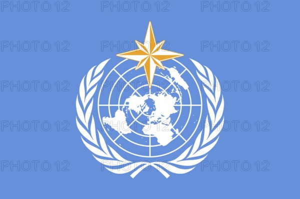 Flag of World Meteorological Organization, Vector illustration