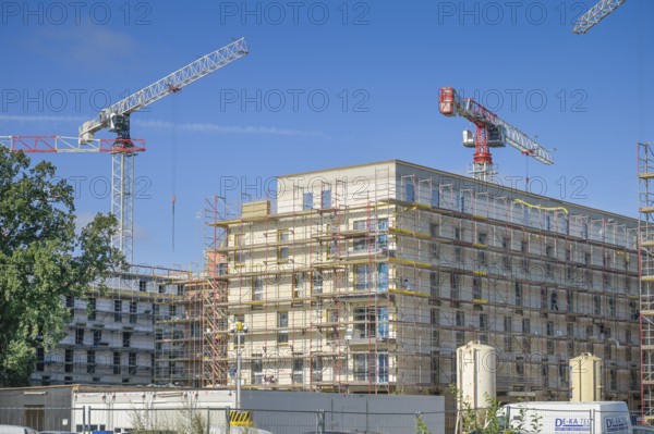 Construction site, new building, residential building, Rhenaniastraße, Dabelowseestraße, Haselhorst, Spandau, Berlin, Germany, Europe