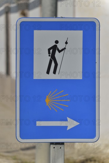 Sign, Camino de Santiago, Way of St James, Castro del Río, Jaén province, Andalusia, Spain, Europe