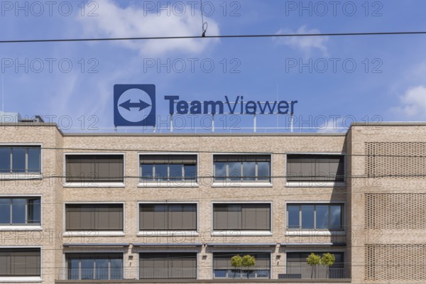 TeamViewer Deutschland GmbH, software company. Company headquarters with logo at Göppingen main station, Baden-Württemberg, Germany, Europe