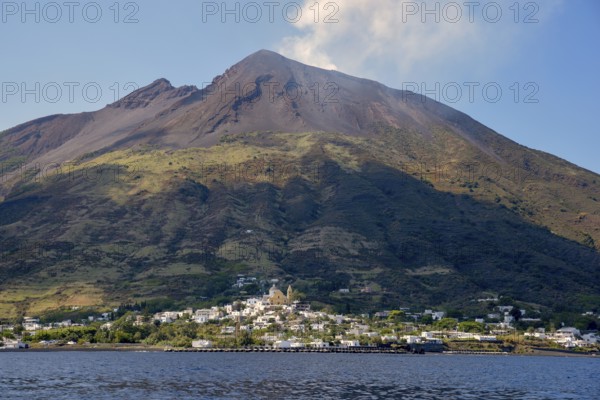 Place Stromboli at the layer volcano Stromboli, island Stromboli, Lipari Islands, Italy, Europe