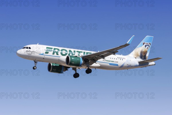 An Airbus A320neo aircraft of Frontier Airlines with the registration number N362FR at Las Vegas Airport, USA, North America