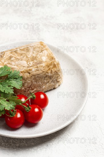 Pork jelly, aspic, homemade, cold appetizer, no people
