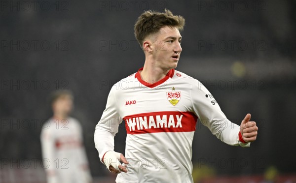 Angelo Stiller VfB Stuttgart (06) Gesture Gesture MHPArena, MHP Arena Stuttgart, Baden-Württemberg, Germany, Europe