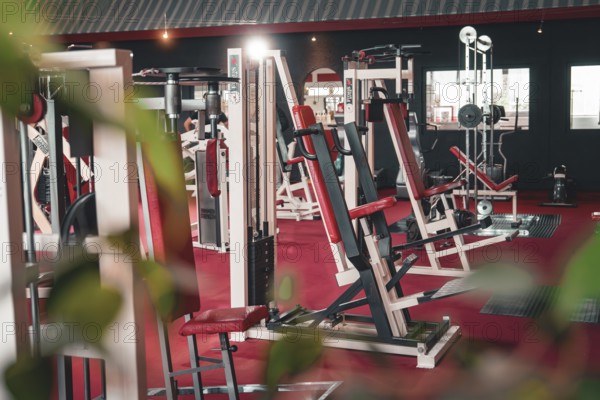 A modern fitness studio with several training machines in a bright, inviting atmosphere, Historic Fitness Studio, Bulls Fit, Mannheim, Germany, Europe