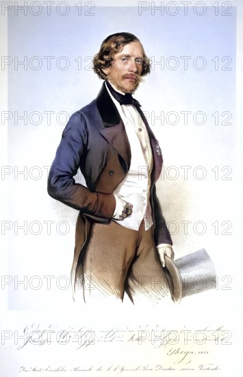 Carl Ritter von Ghega (born 10 January 1802 as Karoli de Ghega in Venice, died 14 March 1860 in Vienna) was an Austrian engineer and the builder of the Semmering Railway from Gloggnitz to Mürzzuschlag, Historic, digitally restored reproduction from a 19th century original, Record date not stated