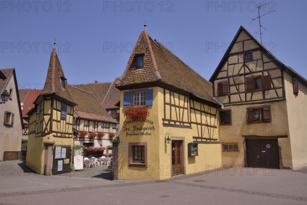 "Freudenreich" winery in Eguisheim, named favorite village of the French in 2013, Le Village Préféré, Eguisheim, Département Haut-Rhin, Alsace, France, Europe