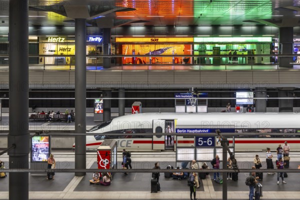 Central station with platform hall, ICE, Berlin, Germany, Europe