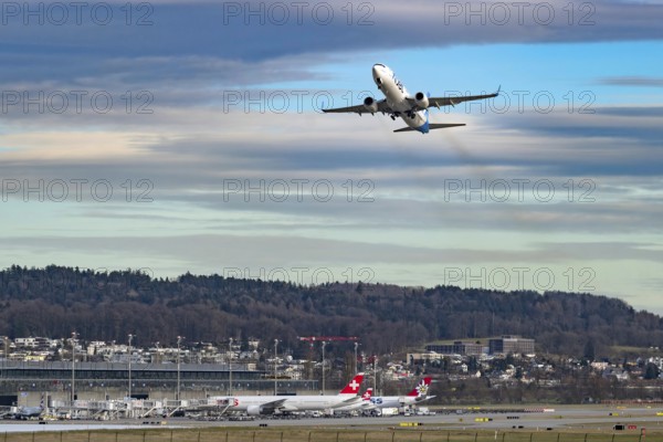 Aircraft AJet, TC-JHC, Boeing 737-800, Zurich Kloten, Switzerland, Europe