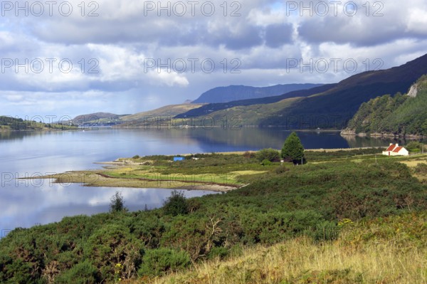 Loch Broom, near Ardcharnich, A835, Ross and Cromarty, Highland, Scotland, United Kingdom, Europe