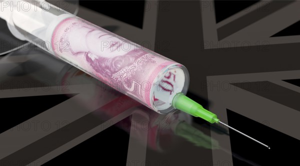 Symbolic image on the topic of vaccination costs in the UK