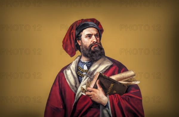 Marco Polo, c.?1254 –1324, an Italian merchant, explorer and writer, digital edited