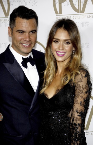 Jessica Alba and Cash Warren at the 24th Annual Producers Guild Awards held at the Beverly Hilton Hotel in Beverly Hills, USA on January 26, 2013. Beverly Hills, Beverly Hilton Hotel, California, USA, North America